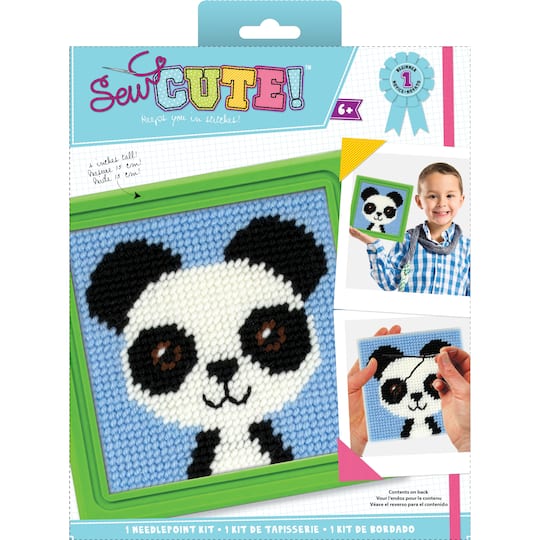 American Crafts&#x2122; Sew Cute! Paul Panda Needlepoint Kit